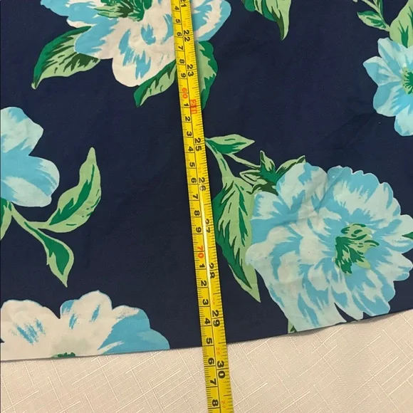 Talbots Navy Piper Pleated Midi Skirt SZ 20W Plus Size A Line full skirt floral - Picture 6 of 11